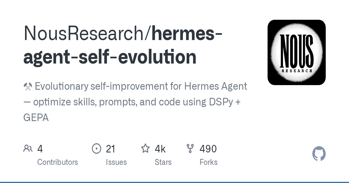 Hermes Agent Self-Evolution — ระบบพัฒนาตนเองแบบวิวัฒนาการ ด้วย DSPy + GEPA